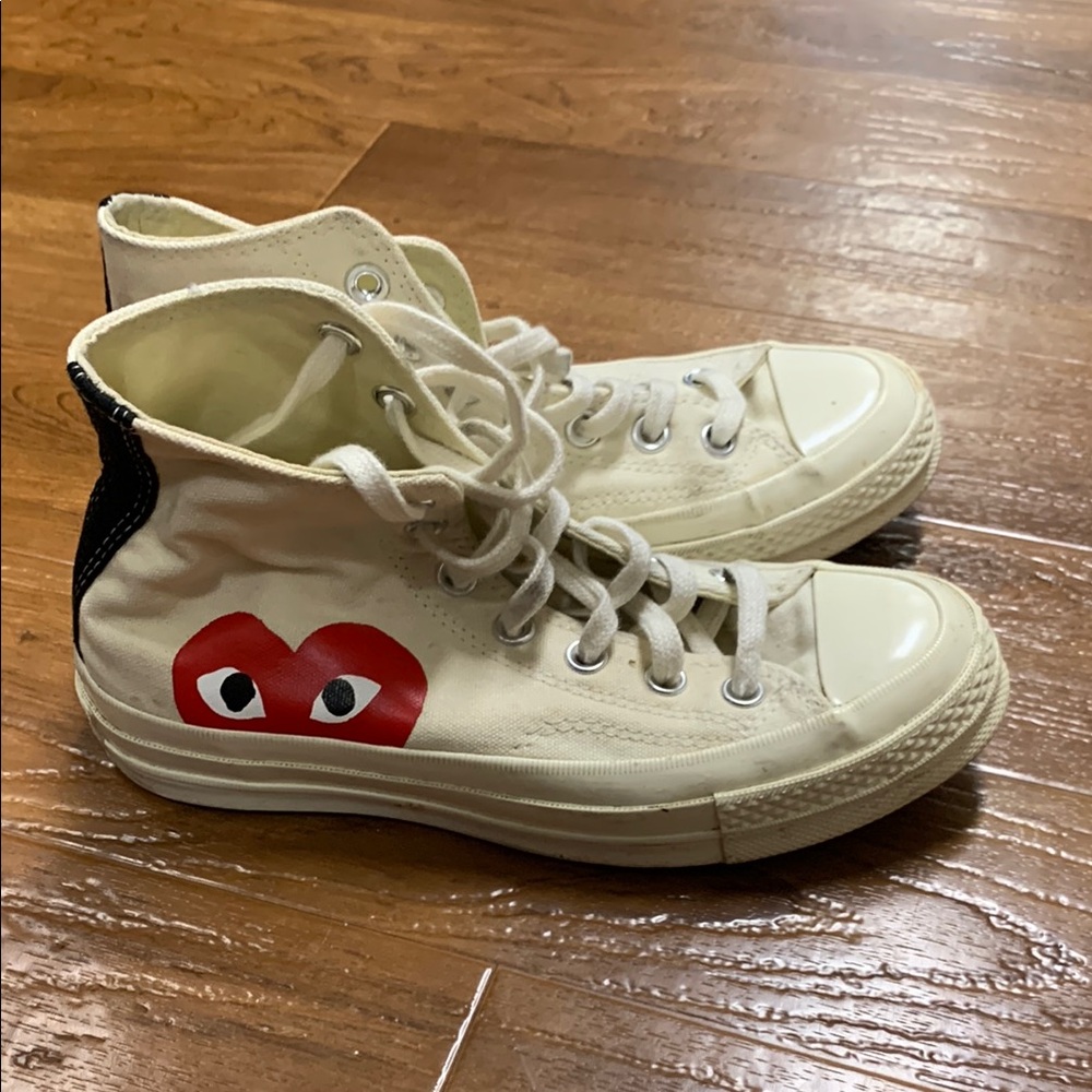 Comme des Garçons PLAY x Converse Chuck Taylor High Top - Cream with Red Heart